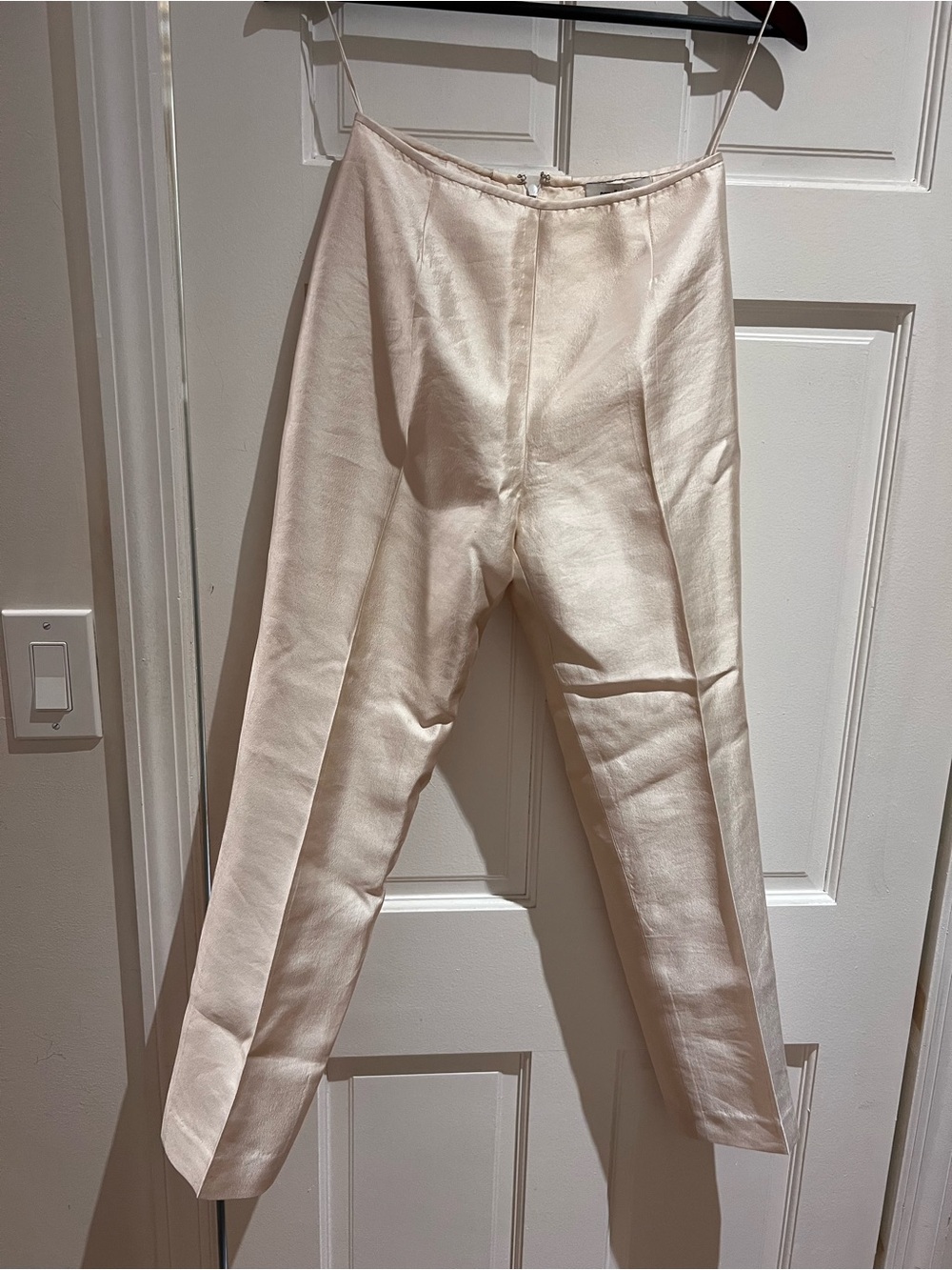 Pamella Roland Cream Satin Dress Pants